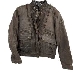 Hein Gericke Brown Leather Military Jacket | Men’s Regular Size